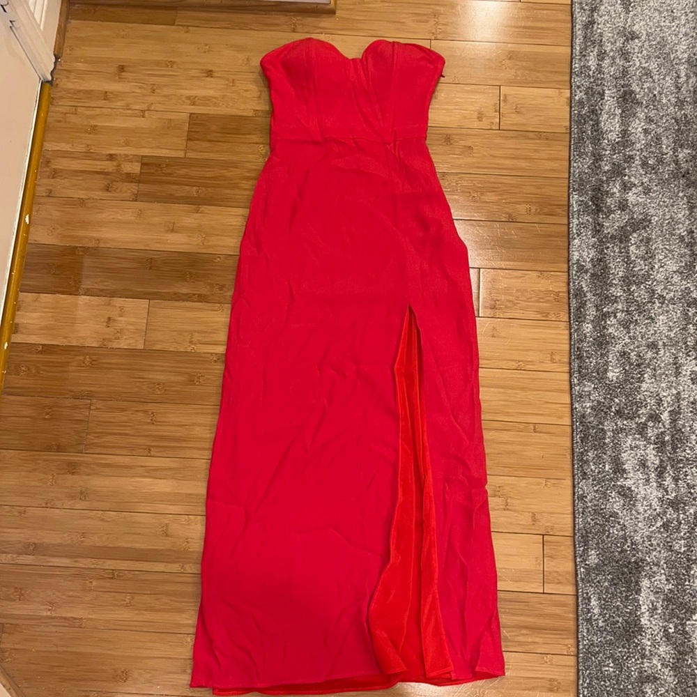 NBD coral/red gown